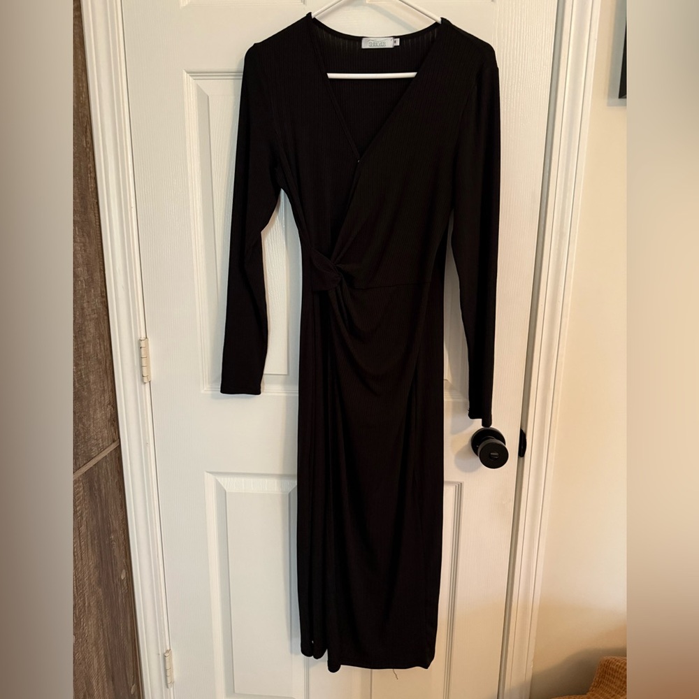 Elegant Black Wrap Dress